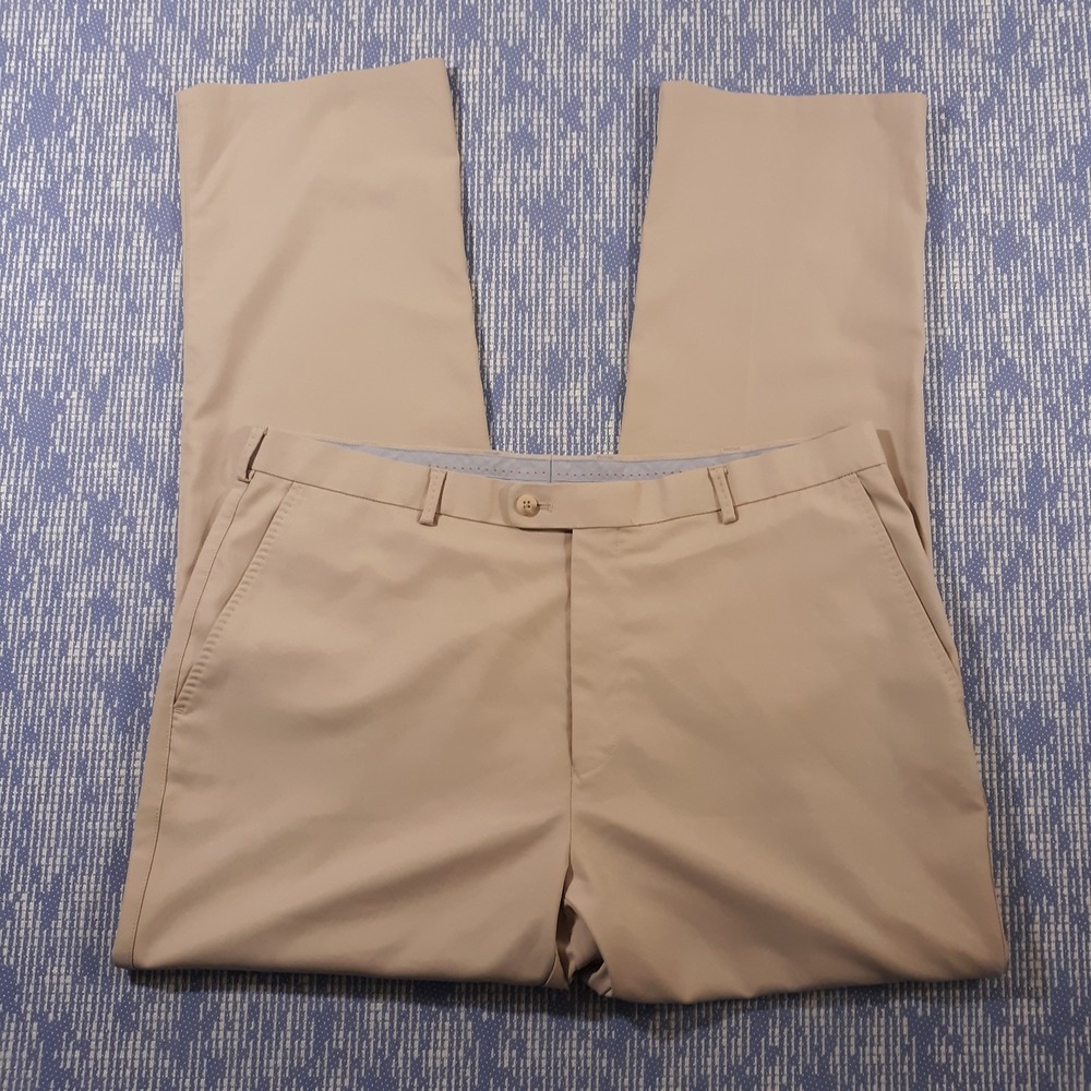 Peter Millar Pants Mens 38 x 32 Performance Golf Chino Beige Wicking Crown
